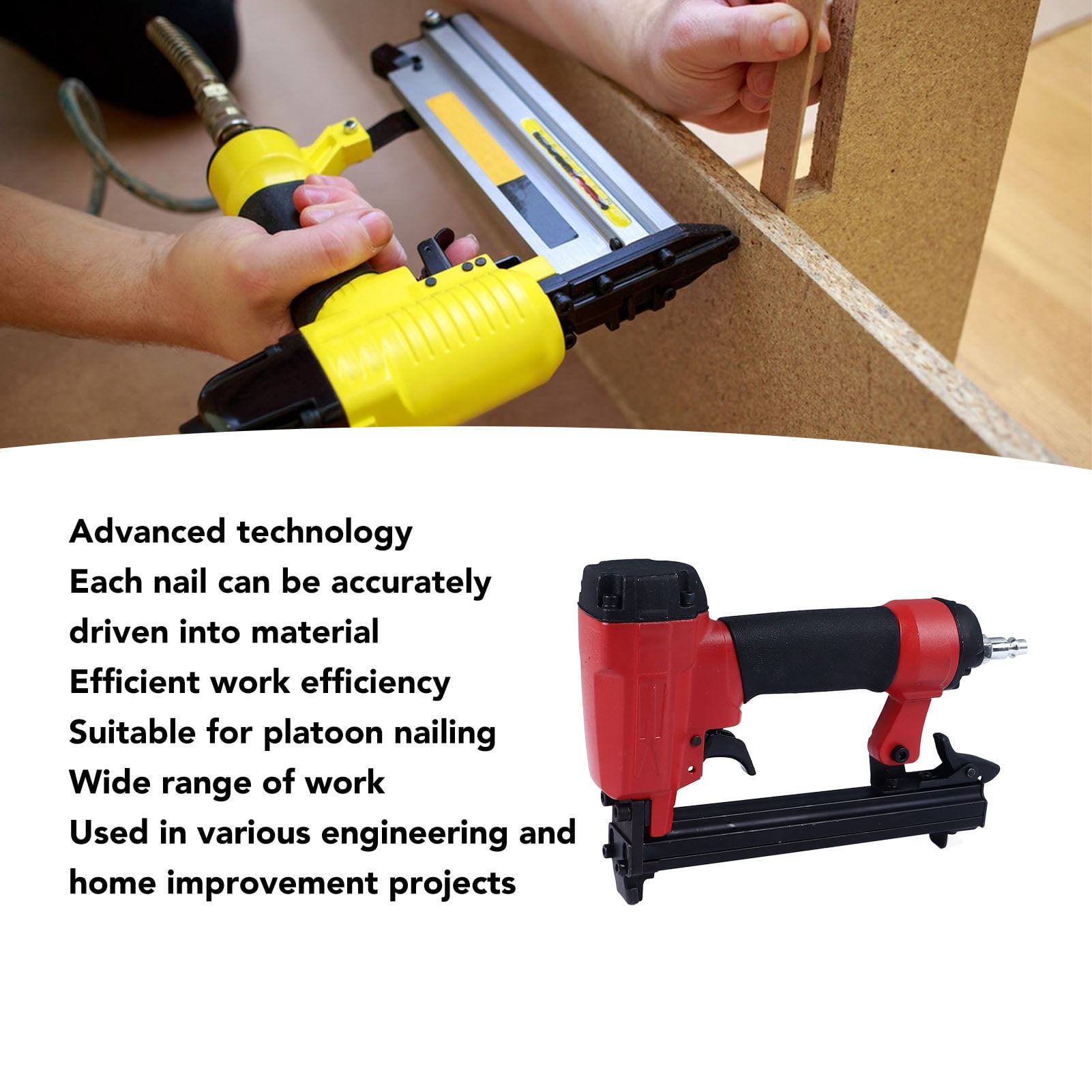 Suodoka Air Nailer Pneumatic 1013 U Shaped Steel Nail Gun Stapler for Furniture Engineering Home Improvement Projects (0.24 - 0.51 inches / 6 - 13 mm)