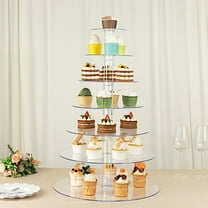 BalsaCircle 7 Tiers 26 in Clear Round Acrylic Cupcake Dessert Display Stand Centerpiece Party Events Decorations