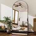 thumbnail image 3 of Lumora 78" x 35.3" Arched Large Full Length Mirror Wall Mounted Floor Mirror with Stand, Black, 3 of 6