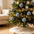 thumbnail image 3 of Rysoverian 6 Pack Flocked Christmas Ball Ornaments, Gray-Blue Velvet Foam Baubles for Tree Wreath Holiday Decoration, 3 of 7