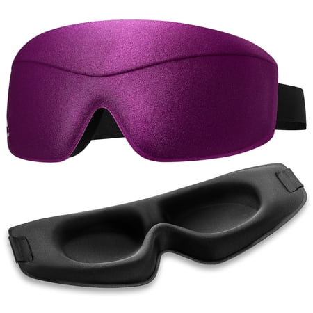 Sleep Mask for Women Men: 100% Blackout 3D Eye Mask for Sleeping, Sleeping Mask for Side Sleepers, Zero Pressure Memory Foam Eyelash Friendly Breathable Eye Cover, Airplane Travel Essentials-Purple