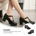 thumbnail image 4 of Gymnture Mary T-Strap Chunky Platform Pumps Round Toe Dress Shoes with Buckle, 4 of 10