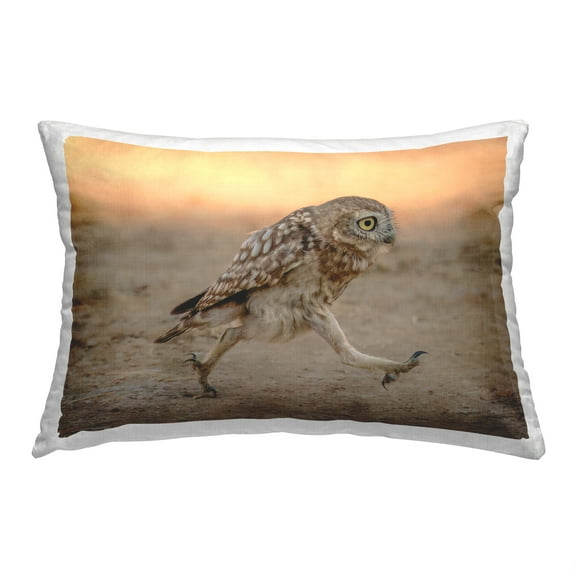 Stupell Industries Running Owl at Sunset Decorative Printed Throw Pillow, 14 x 20