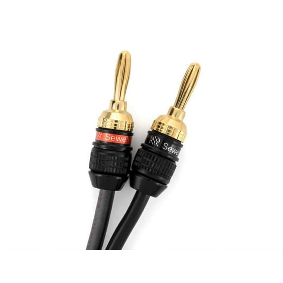 Sewell Deadbolt Speaker Wire with Banana Plugs, 12 AWG