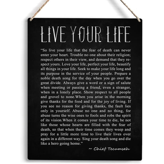 Inspirational Poetry Sign Wall Art Live Your Life Wooden Hanging Sign Literary Wall Decor for Home Living Room Office Poems for the Signs Desk Rustic Decorations 8x10 Inch