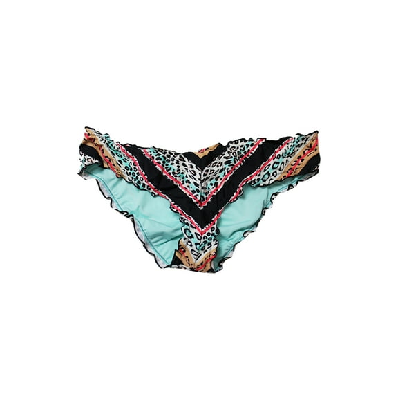 Sundazed Black Multi Mermaid Ruffled Cheeky Bikini Bottom XS