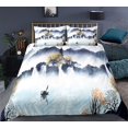 thumbnail image 1 of Landscape Painting Bedding Set Scenery Soft Bed Linen Home Decor Single Twin Full Size For Adults Ink And Wash Duvet Cover Set, 1 of 7