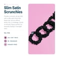 thumbnail image 2 of Gimme Beauty Slim Satin Hair Scrunchies - Soft, No-Breakage Scrunchies - Perfect for Fine Hair & Bedtime Wear - Firm Hold & Gentle, Crease-Free Accessories for Women - Black, 6 Pack, 2 of 6