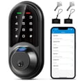 thumbnail image 1 of Veise Smart Lock, Cerradura de puerta con huella digital, Cerradura de puerta de entrada sin llave 7 en 1 con control de aplicación, teclado electrónico con pantalla táctil, cerrojo inteligente, cerra, 1 of 5