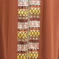 thumbnail image 4 of Hijaz Clay Brown Red Long Sleeve Modern Full Open Abaya with Print Pattern Design, 4 of 5