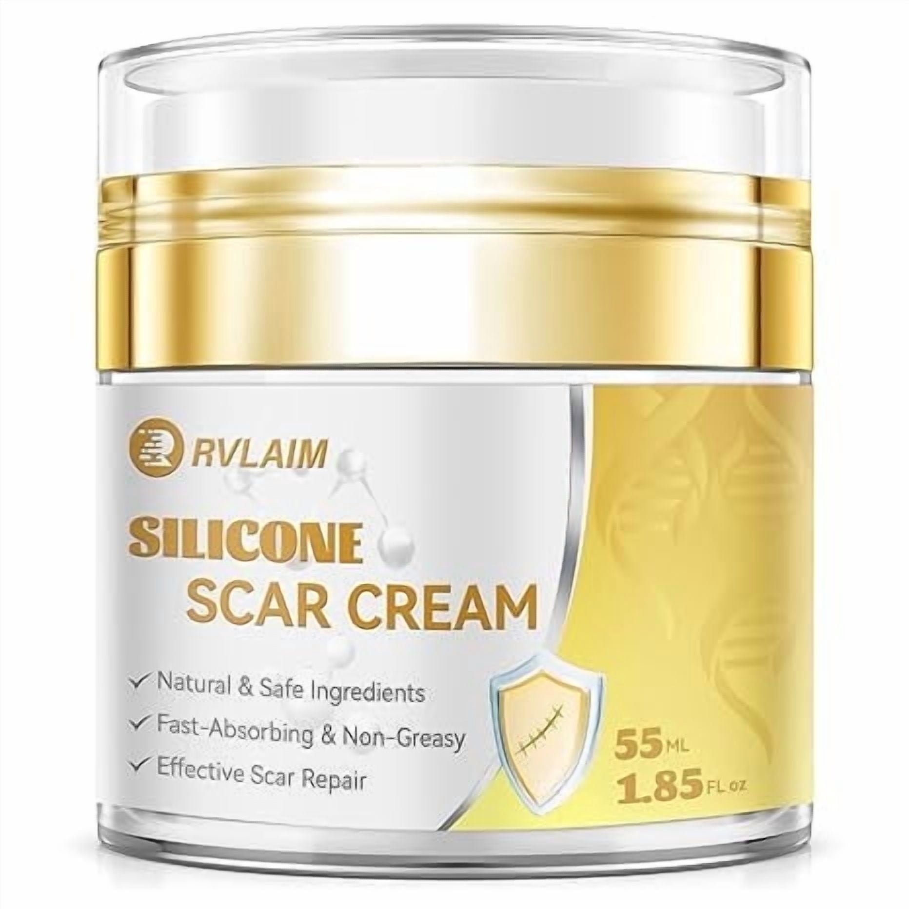 Silicone Scar Cream Scar Gel, Advanced Scar Cream for Surgical Scars, C-Section, Injury, Stretch Marks, Acne, Burns, Keloids, Old & New Scars, 1.85 Oz (55g)