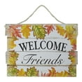 thumbnail image 2 of Northlight 16” Autumn Leaves Welcome Friends Wooden Hanging Wall Sign, 2 of 4