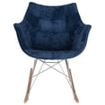 thumbnail image 2 of Rocking Chair - Modern Velvet Accent Chair with Eiffel Base - Comfortable Living Room & Nursery Seating, 2 of 7