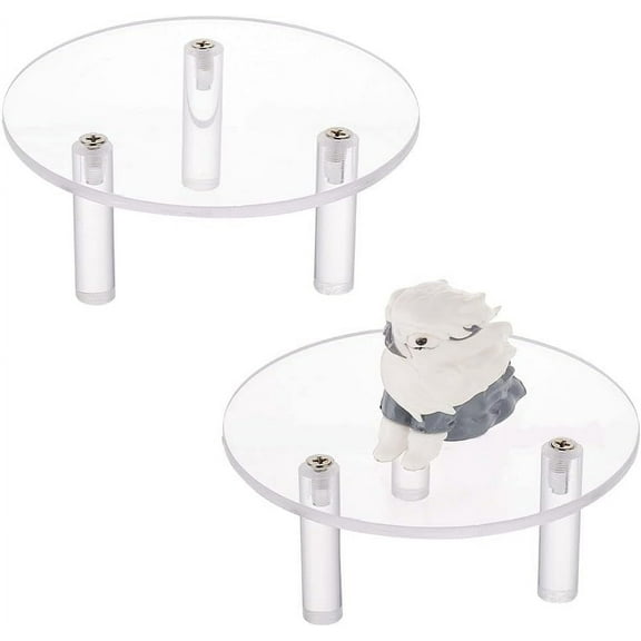 Round Transparent Acrylic Minifigure Display Stands Model Display Riser for Toys Figures Makeup Clear Finish Product: 10x4.95cm about 7pcs/set for DIY