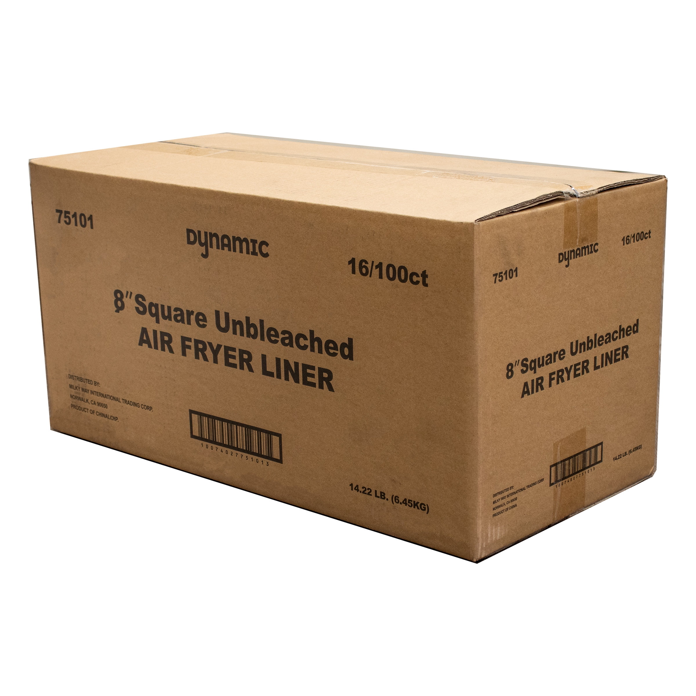 Dynamic Unbleached Bowl-Shaped Air Fryer Paper Liners, 20 x 20 cm, 1,600 Sheets Total (100 Count, 16-Pack)