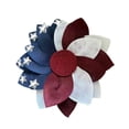 thumbnail image 3 of Patriotic Independence Day Front Door Wreath 14'' Red White Blue Flower Garland USA Fourth of July Hanging Decor for Home Porch Garden Memorial Day Veterans Day Outdoor Holiday Decoration, 3 of 8
