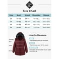 thumbnail image 4 of Wantdo Women's Plus Size Winter Jacket Quilted Winter Coat Windproof Puffer Jacket with Detachable Hood Wine Red 4XL, 4 of 7