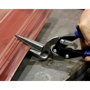 MIDWEST Power Cutters Long Cut Snip - Straight Cut Offset Tin Cutting Shears with Forged Blade & KUSH'N-POWER Comfort Grips - MWT-6516.