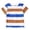 Blue, variant on uikmnh Girls Black & White Striped Short Sleeve Tee, Casual Comfort Summer Top for Kids Color:Orange,Size:10-11 Years