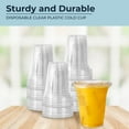 thumbnail image 3 of Hakoware Disposable 12 oz Premium Ultra Clear Plastic Cold Cups with Flat Lids 200 Sets, 3 of 7