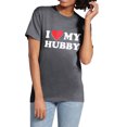thumbnail image 2 of I Heart My Hubby T-Shirt for Women, Funny Graphic Tee Short Sleeve Summer Tops, 2 of 5