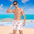 thumbnail image 6 of joogoo Men's Hearts Love Swim Trunks with Liner Pocket Beach Shorts Medium, 6 of 9
