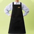 thumbnail image 2 of Delantal de cocina con bolsillos, ajustable, impermeable, para chefs y hogares. Negro, 2 of 8