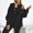 Black, variant on Crunowin Women's Vest Sweatshirts Suits, Solid Color Button Long Sleeve Oversize Fit Casual Fashion Pullovers 2 Piece Black L
