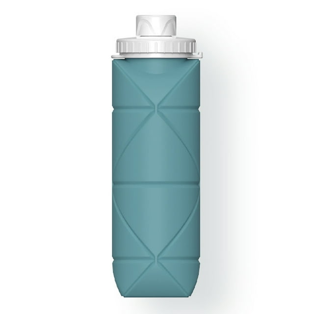 Bouteille d'Eau Pliable 600 ml Bouteille d'Eau Pliable Légère Réutilisable Sans BPA en Silicone Bouteille d'Eau Étanche pour Randonnée Voyage Sports de Plein Air Course