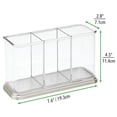 thumbnail image 5 of mDesign Plastic Cutlery Utensil Holder Storage Organizer Caddy, Clear/Brushed, 5 of 6