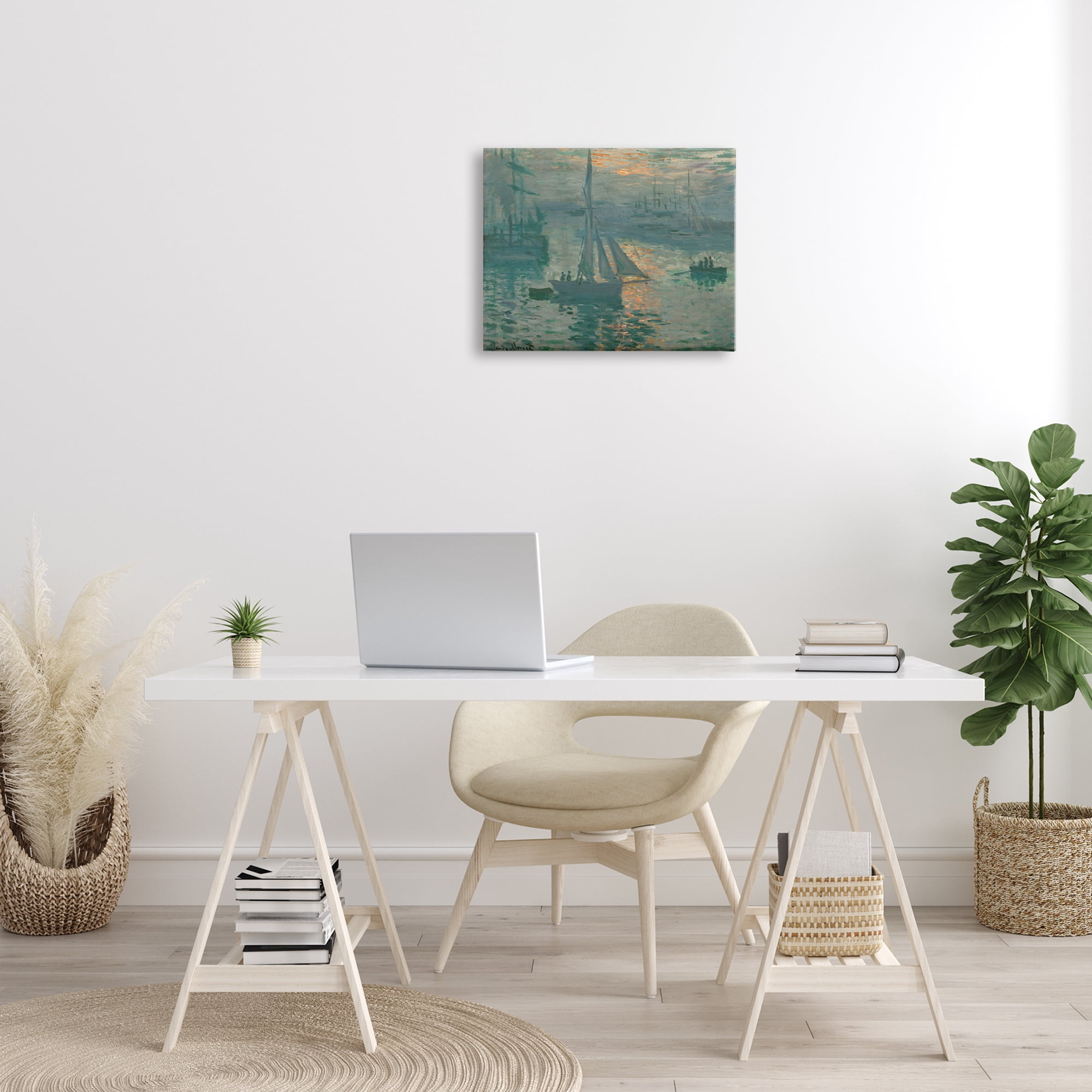 Stupell Industries Classic Monet Marine Sunrise Transportation Painting Wrapped Canvas Art Print Wall Art, 20 x 16
