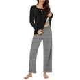 thumbnail image 5 of yievot Women's Pajama Set Soft Long Sleeve Top With Pants Striped Printed Loungewear Sleepwear Pajamas, 5 of 7