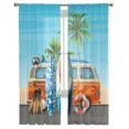 thumbnail image 3 of Surf Diving Beach Van Tulle Curtains for Living Room Bedroom ration Modern Chiffon Sheer Voile Kitchen Window Curtain, 3 of 7