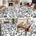 thumbnail image 5 of Black Flower Area Rug 5x8 FT, Non Slip Bedroom Throw Carpet, Vintage Farmhouse Boho Leaf Spring Plant Washable Soft Floor Carpet Non-Shedding Rug for Living Room Nursery Dorm Office, 5 of 9