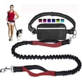 thumbnail image 1 of Huggeg Laisse pour Chien Mains Libres pour Course Marche Entraînement Randonnée, Poignée Double Réfléchissante, Pochette Distributrice de Sacs de Caca, Ceinture Ajustable, Absorbant les Chocs, Idéal pour Moyen à Grand AZ824-1154, 1 of 7