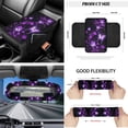 thumbnail image 6 of Jeiento Butterfly 12 PCS Car Accessories Front Car Seat Covers Set Steering Wheel Seat Belt Covers Armrest Pad Trash Bin Sunglass Pocket Purple Rear View Mirror Cover Cup Coasters Keychain for Van, 6 of 7
