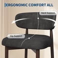 thumbnail image 4 of Memoryfield Upholstered Bar Stools Set of 4, Counter Height Barstools, Linen Fabric Curved Back, Kitchen Island & Dining Room, Gray, 4 of 5