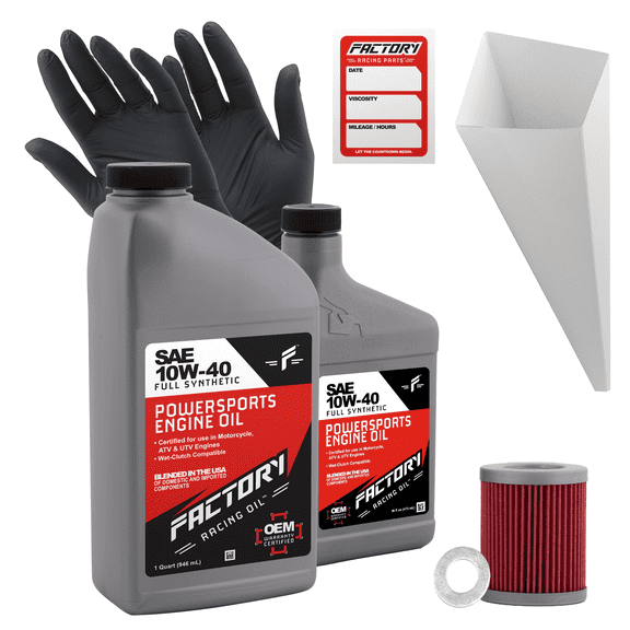 Factory Racing Parts 10W40 1.5Qt Oil Change Kit Fits Suzuki AN400 Burgman