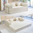 thumbnail image 1 of YINIX 81.6" Convertible Sofa Bed with 2 Pillows, Foldable  Sofa Couch for Living Room and Small Spaces,  Beige, 1 of 8
