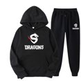 thumbnail image 5 of Conjunto de ropa deportiva para hombre y mujer, sudadera con capucha y pantalones con cordón, ropa deportiva de otoño, 2 piezas, 5 of 5