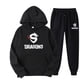 thumbnail image 5 of Conjunto de ropa deportiva para hombre y mujer, sudadera con capucha y pantalones con cordón, ropa deportiva de otoño, 2 piezas, 5 of 5