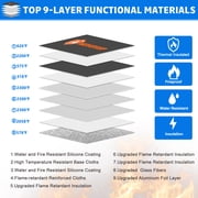 6200°F Fireproof Document Bag with Lock, Upgraded Fireproof Bag with Zipper/Reflective Strip, 9 Layers of Heat Insulated Materials, Fireproof Money Bag for Cash, 14.2x11 Fireproof Pouch