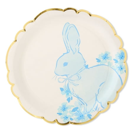 Blue Bunny Disposable Paper Plates, 9", 8 Count, Easter by Way To Celebrate
