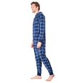 thumbnail image 2 of SLEEPHERO Adult Onesie Men Cozy Christmas Holiday Mens Onsie Pajamas Adult Pajamas For Men Flannel Adult Mens PJs Navy Buffalo Check XXX-Large, 2 of 4