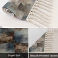 thumbnail image 6 of Blue Brown Geometric Washable Area Rug 3'x5', Modern Ombre Abstract Art Woven Cotton Tassels Kitchen Rugs, Non Slip Indoor Door Mat Throw Carpet for Entryway Living Room Nursery Laundry Room, 6 of 9
