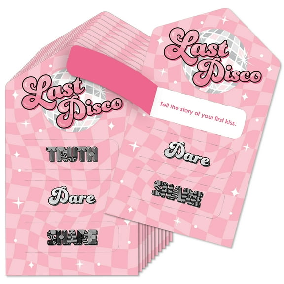 Big Dot of Happiness Last Disco - Bachelorette Party Game Pickle Cards - Truth, Dare, Share Pull Tabs - Set of 12