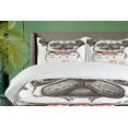 thumbnail image 4 of Ambesonne Pug Duvet Cover Sets, Portrait of a Dog Cartoon, 2-Queen, Black Red, 4 of 7