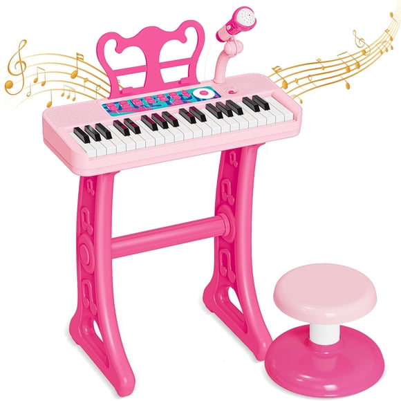 Piano Toy NEUBSAW de 37 teclas con micrófono para niñas de 3 a 7 años