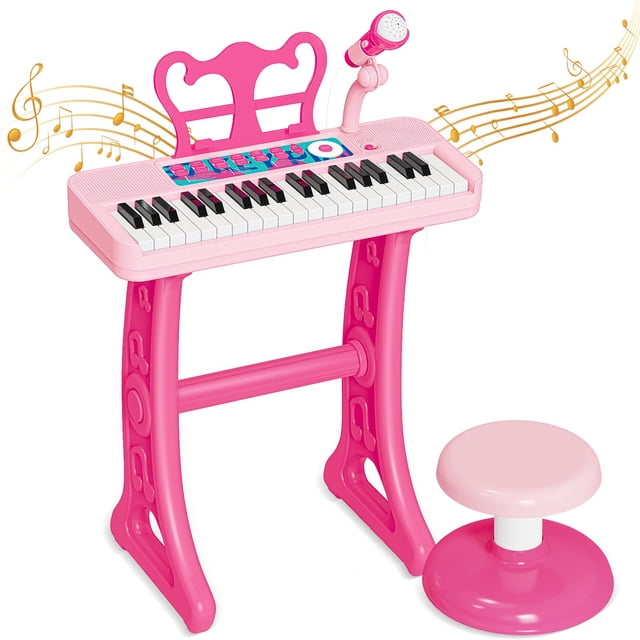 Piano Toy NEUBSAW de 37 teclas con micrófono para niñas de 3 a 7 años