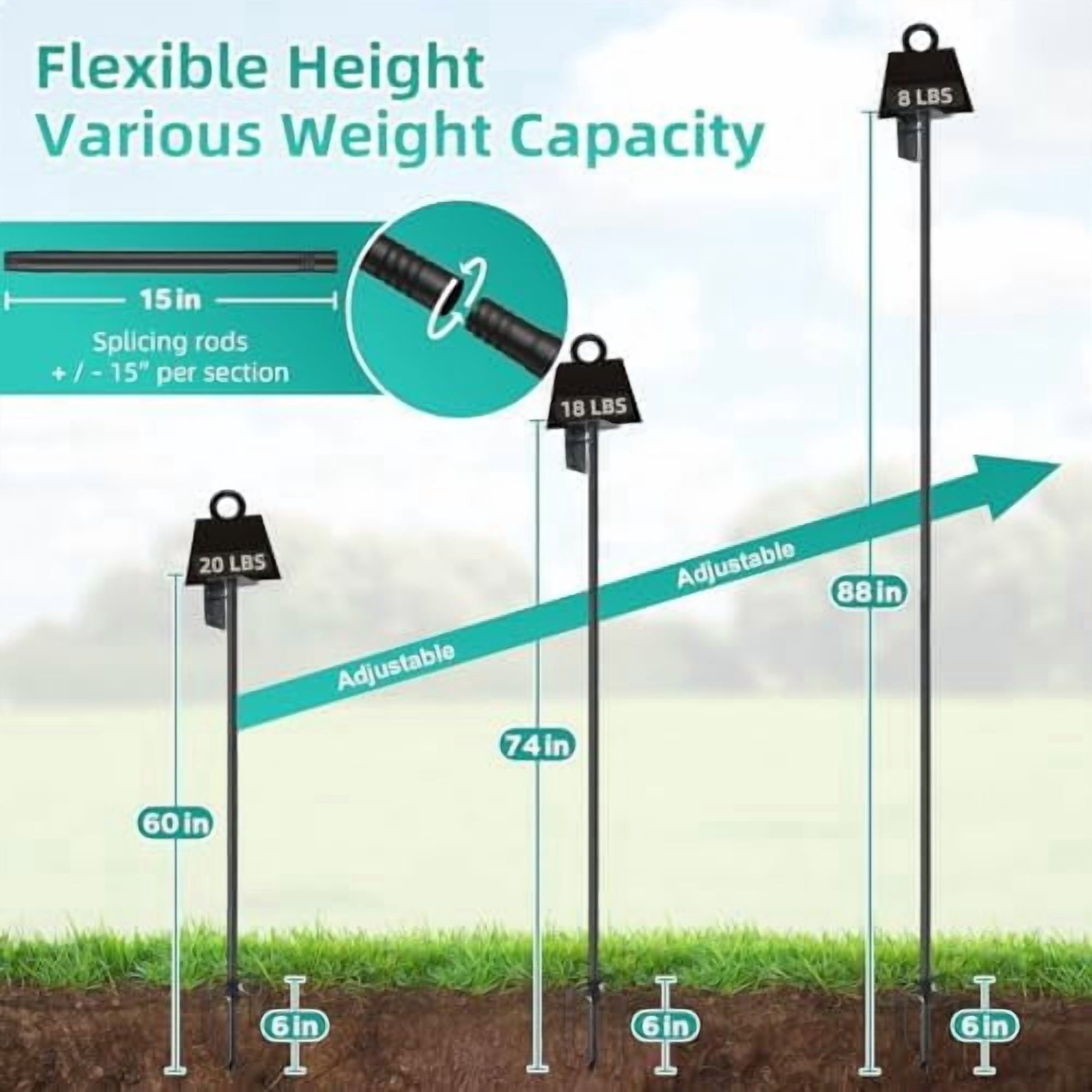 Bird House Pole,74 Inch Heavy Duty Bird Feeder Pole Mount Kit for Outdoors, 5-Prong Base, Splicing Adjustable Feeding Stand Station for Birds Watching,Weather Station (Birds House Not Included)
